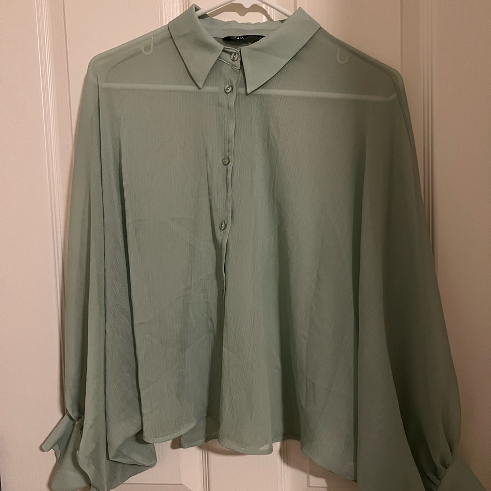 Zara Elegant Green Women's Blouse